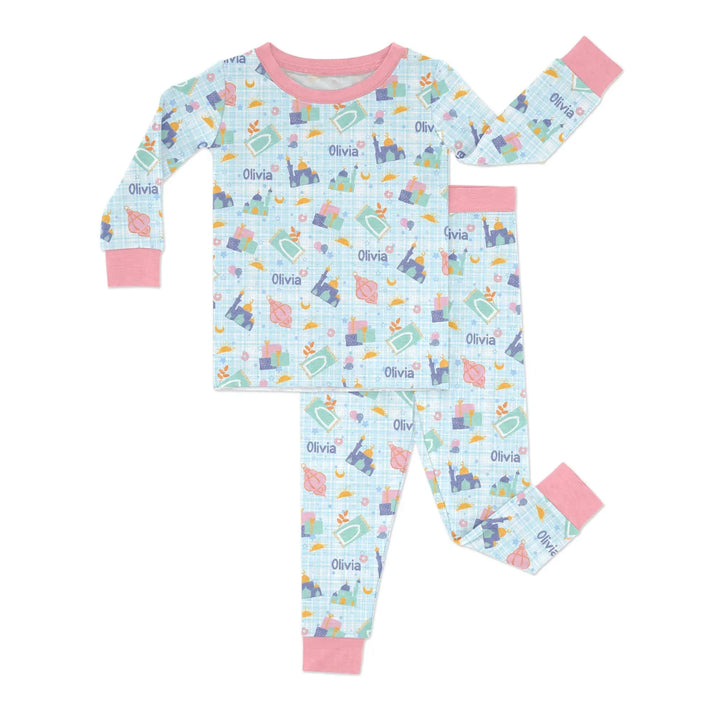 Zweiteiliges Langarm-Pyjama-Set mit Sommerfrüchten