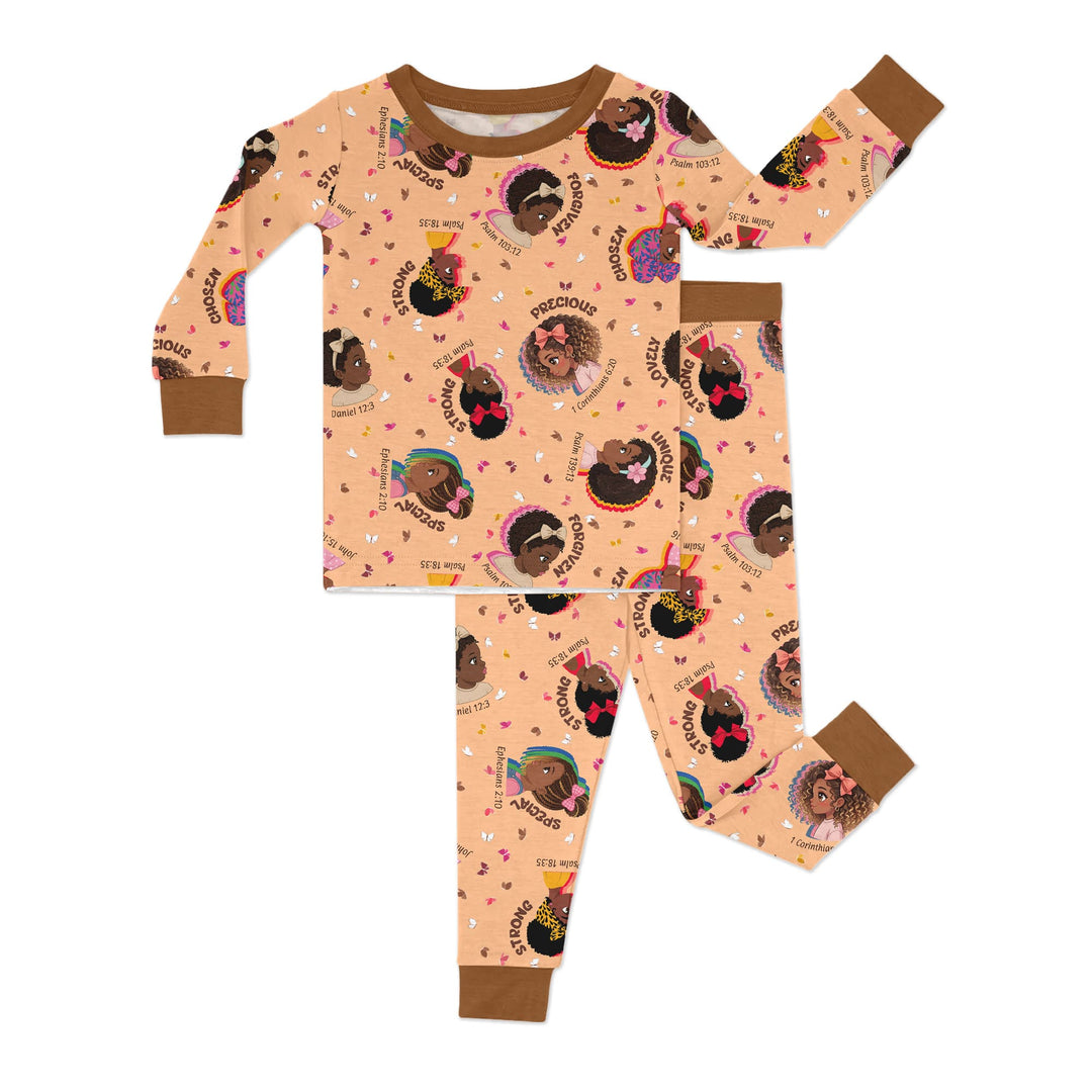 Zweiteiliges Langarm-Pyjama-Set mit Sommerfrüchten