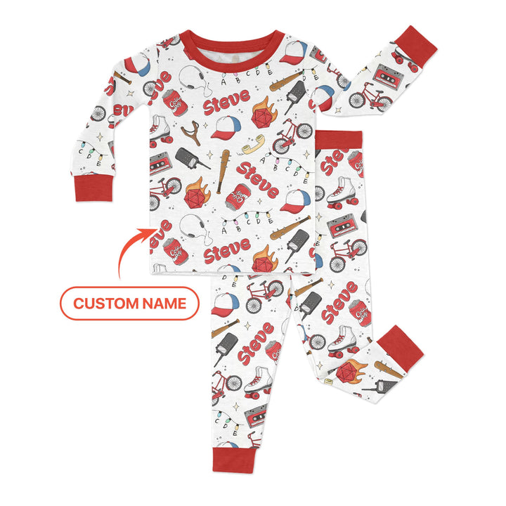 Custom Name Kids Adventure Two Piece Long Sleeve Pajama Set