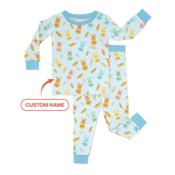 Zweiteiliges Langarm-Pyjama-Set mit Sommerfrüchten