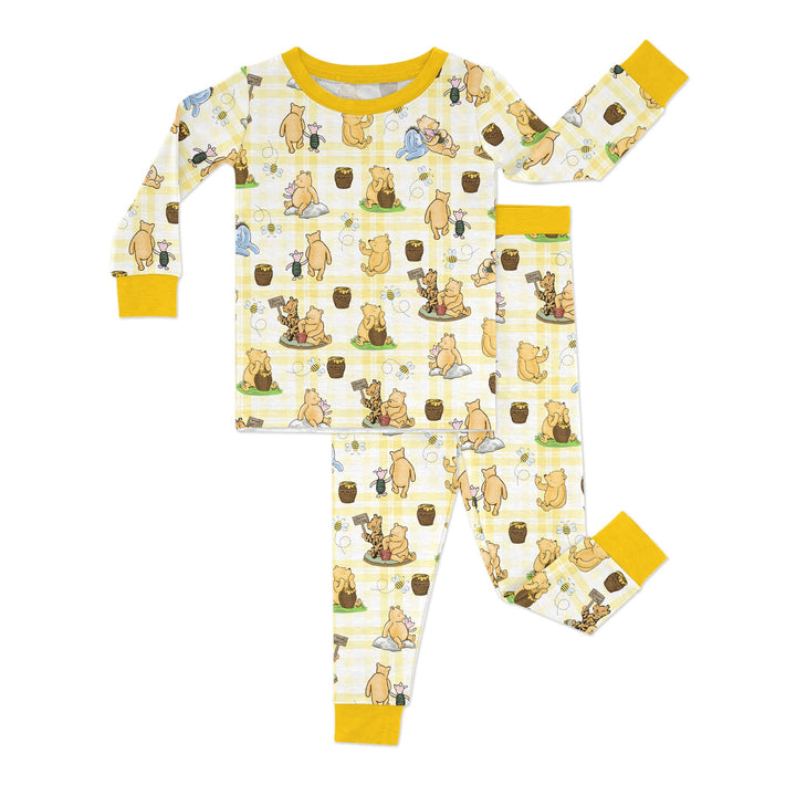 Bear & Friends Yellow Plaid Two Piece Long Sleeve Pajama Set