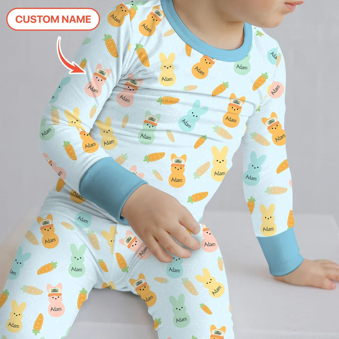 Zweiteiliges Langarm-Pyjama-Set mit Sommerfrüchten