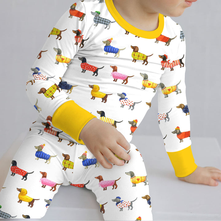 Dachshund Fashion Winnier Two Piece Long Sleeve Pajama Set