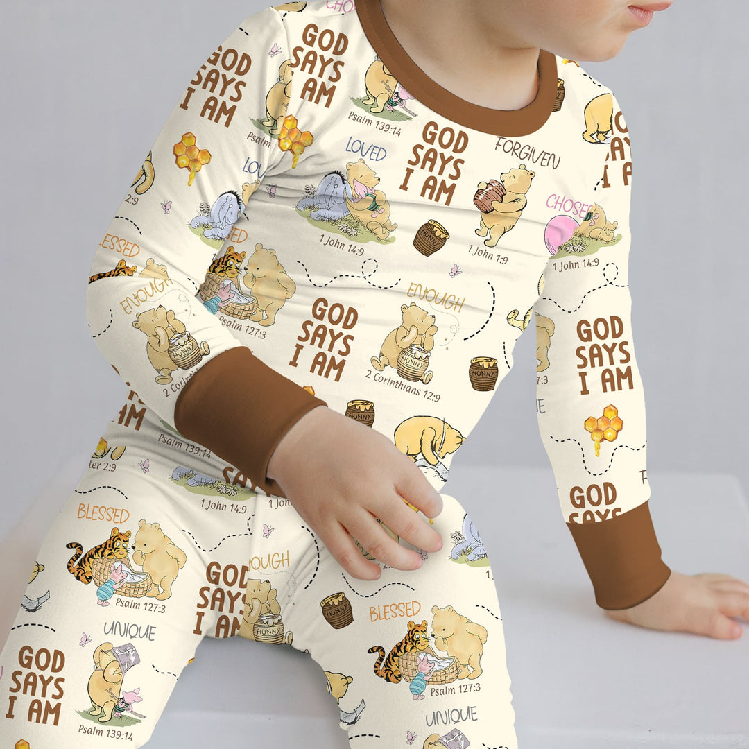 Zweiteiliges Langarm-Pyjama-Set mit Sommerfrüchten