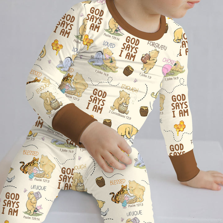 Zweiteiliges Langarm-Pyjama-Set mit Sommerfrüchten