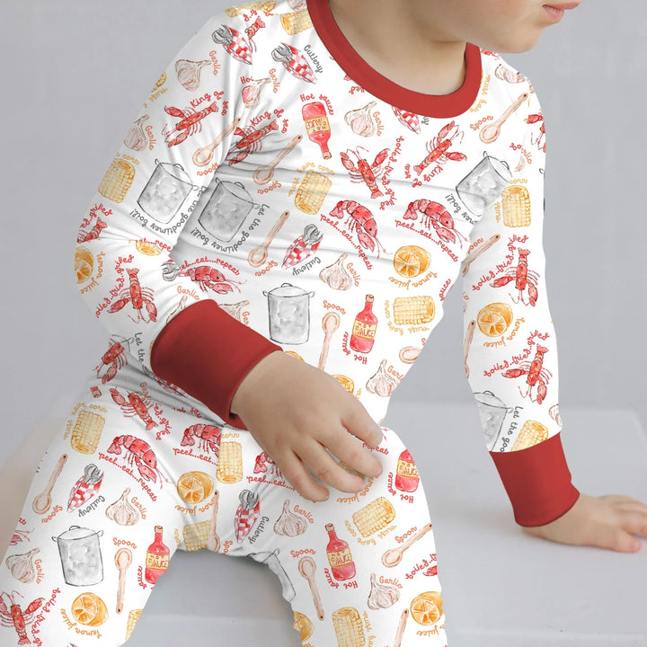 Crawfish Boil Two Piece Long Sleeve Pajama Set