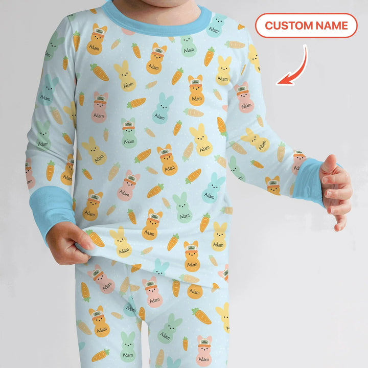 Zweiteiliges Langarm-Pyjama-Set mit Sommerfrüchten