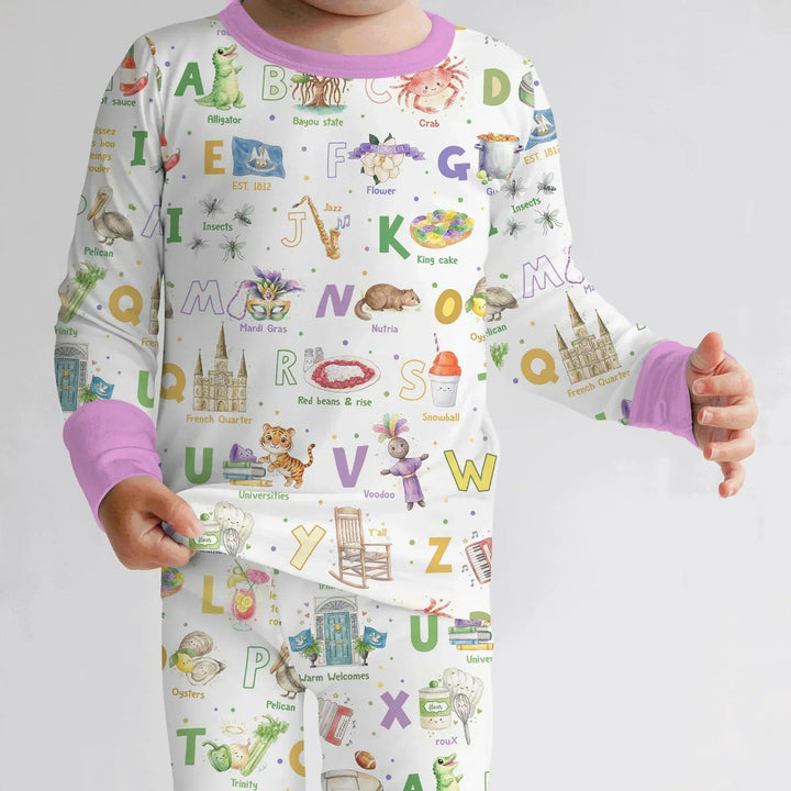 Zweiteiliges Langarm-Pyjama-Set mit Sommerfrüchten