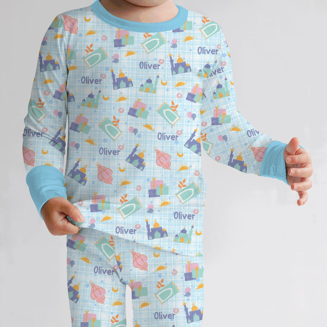 Zweiteiliges Langarm-Pyjama-Set mit Sommerfrüchten