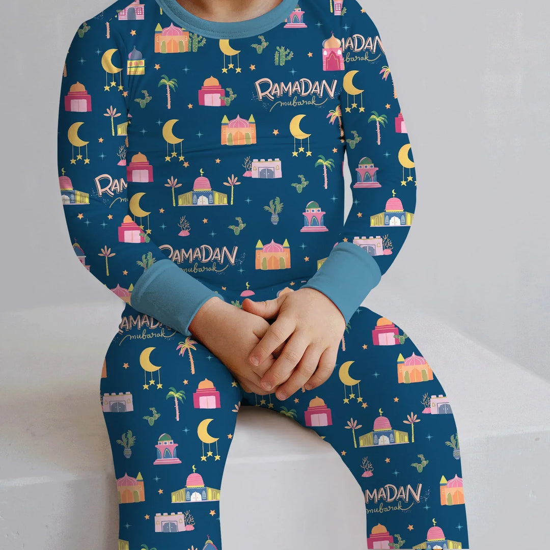 Ramadan Kareem Family Matching Two Piece Long Sleeve Pajama Set