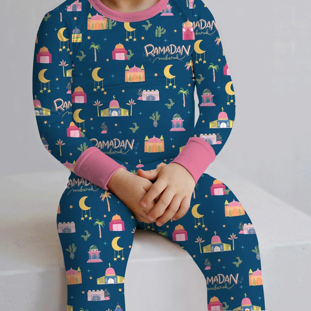Ramadan Kareem Family Matching Two Piece Long Sleeve Pajama Set