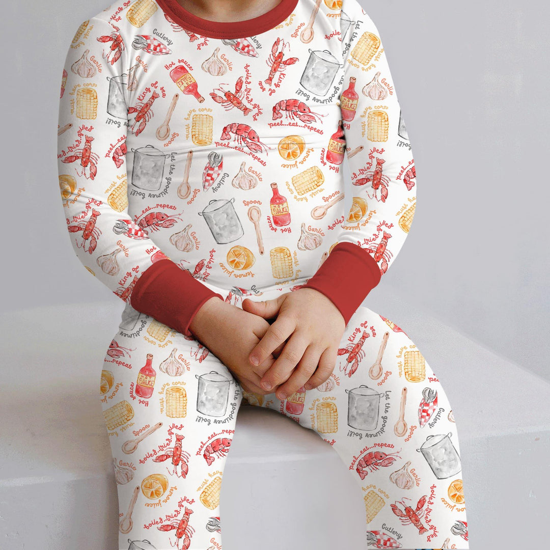 Crawfish Boil Two Piece Long Sleeve Pajama Set
