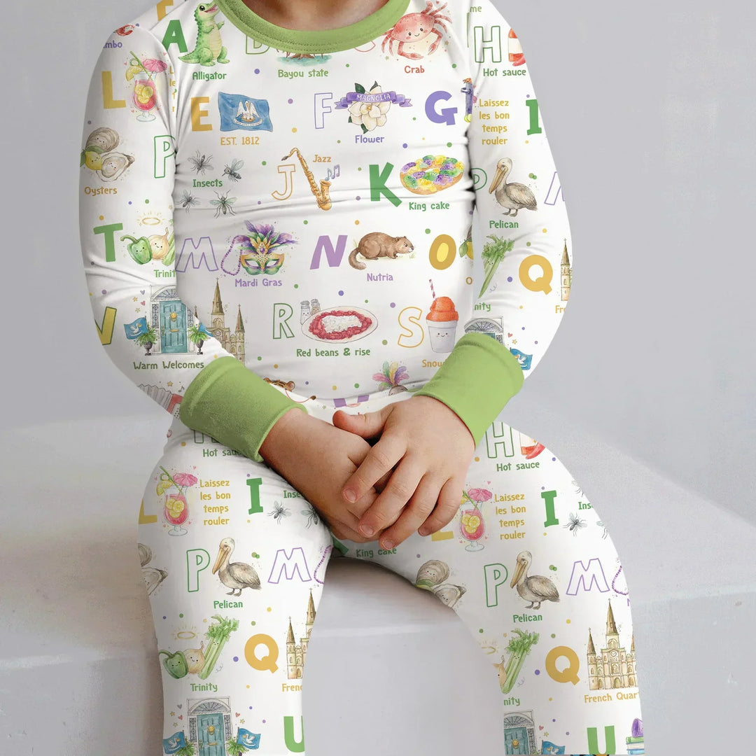 Zweiteiliges Langarm-Pyjama-Set mit Sommerfrüchten