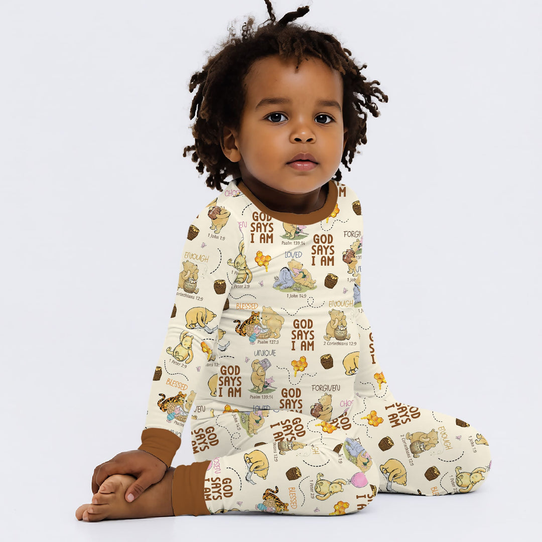 Zweiteiliges Langarm-Pyjama-Set mit Sommerfrüchten