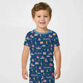 Conjunto de pijama de dos piezas de bambú de manga corta a juego para la familia Ramadán Kareem