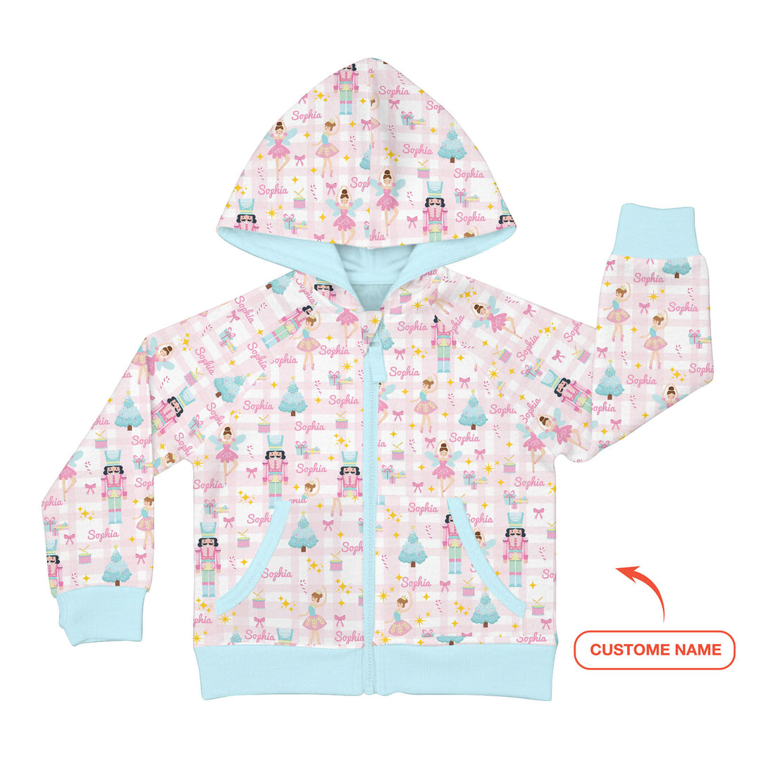Nutcracker And Ballerinas Custom Name Zip Hoodie