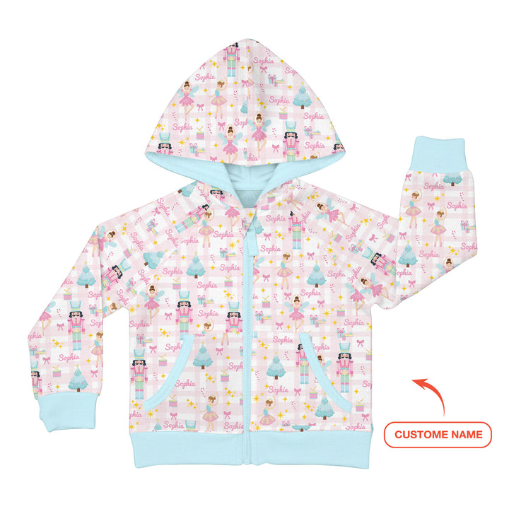 Nutcracker And Ballerinas Custom Name Zip Hoodie