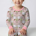 Zweiteiliges Langarm-Pyjama-Set mit Sommerfrüchten