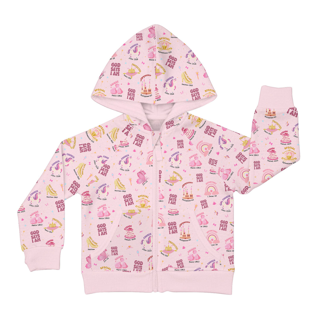 God Says I Am Girl Zip Hoodie