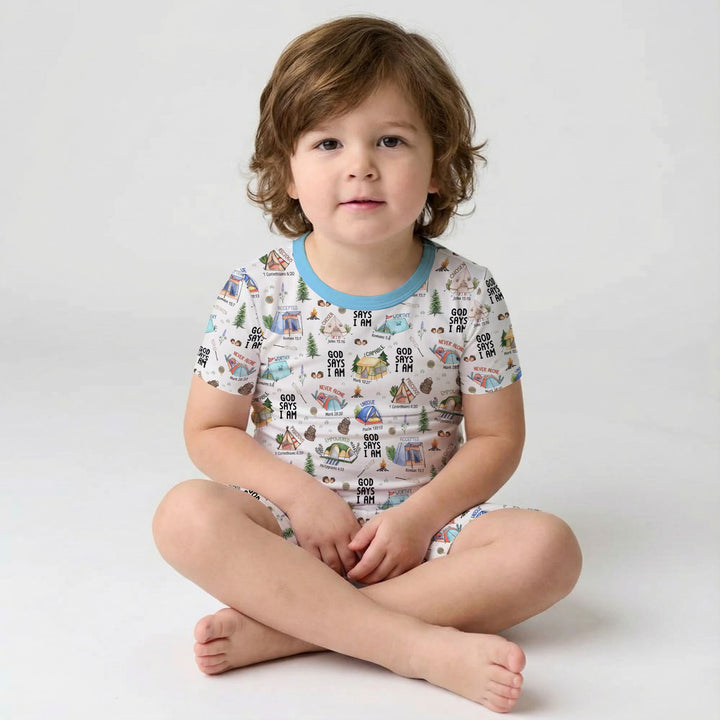 God Says I Am – Adventure Affirmations Short Sleeve Shorts Pajama Set