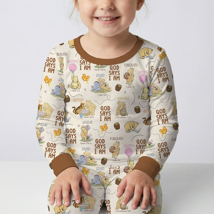 Zweiteiliges Langarm-Pyjama-Set mit Sommerfrüchten