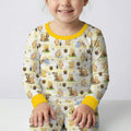 Bear & Friends Yellow Plaid Bamboo Two Piece Long Sleeve Pajama Set