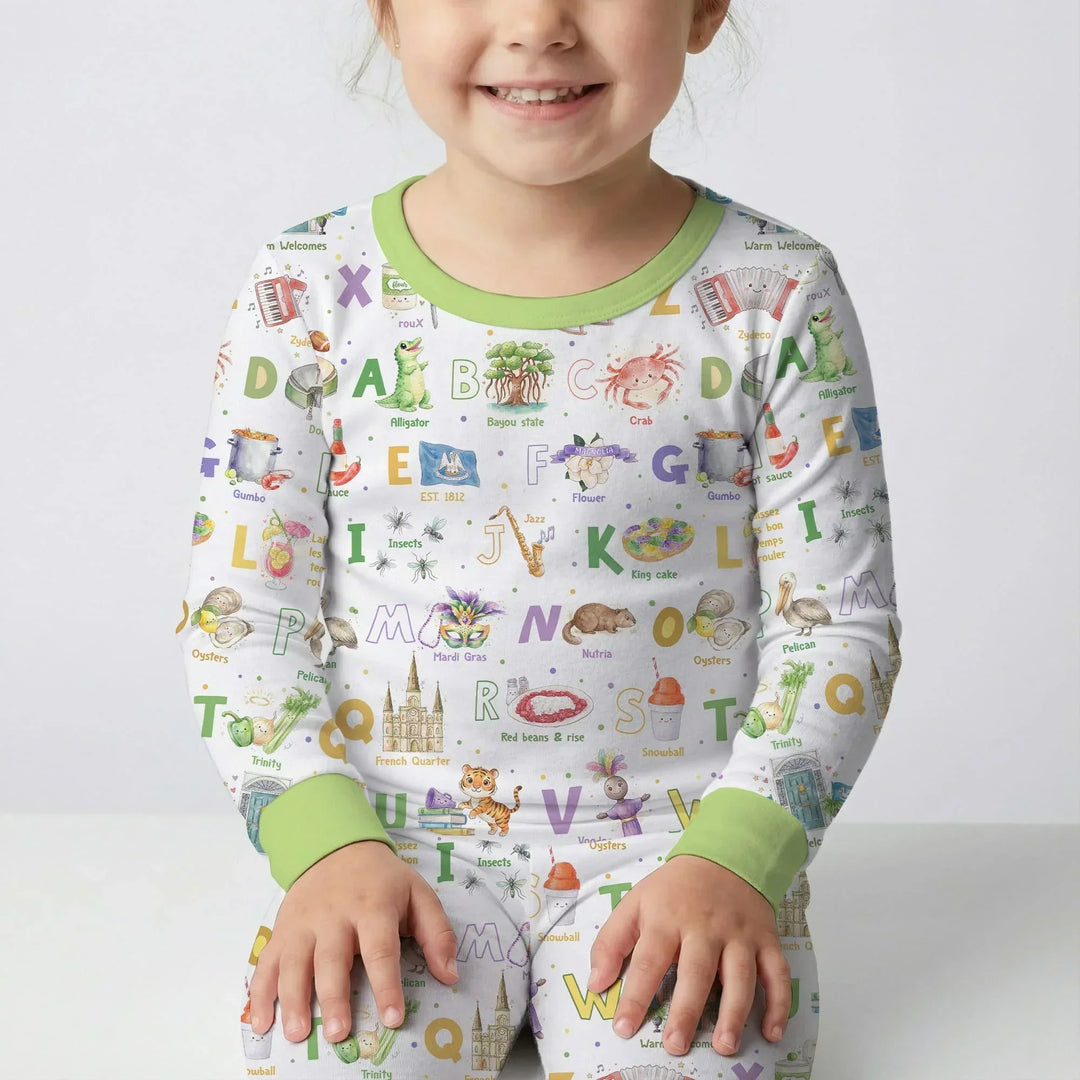 Zweiteiliges Langarm-Pyjama-Set mit Sommerfrüchten