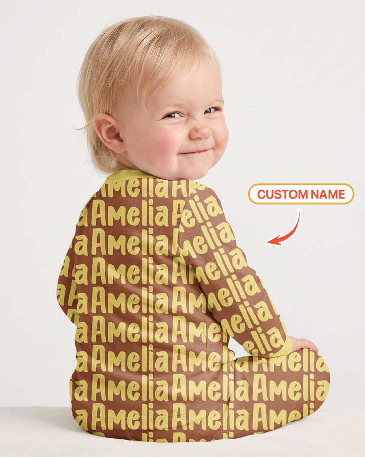 Little Letters Bamboo Two Piece Long Sleeve Pajama Set Bamboo Two Piece Long Sleeve Pajama Set