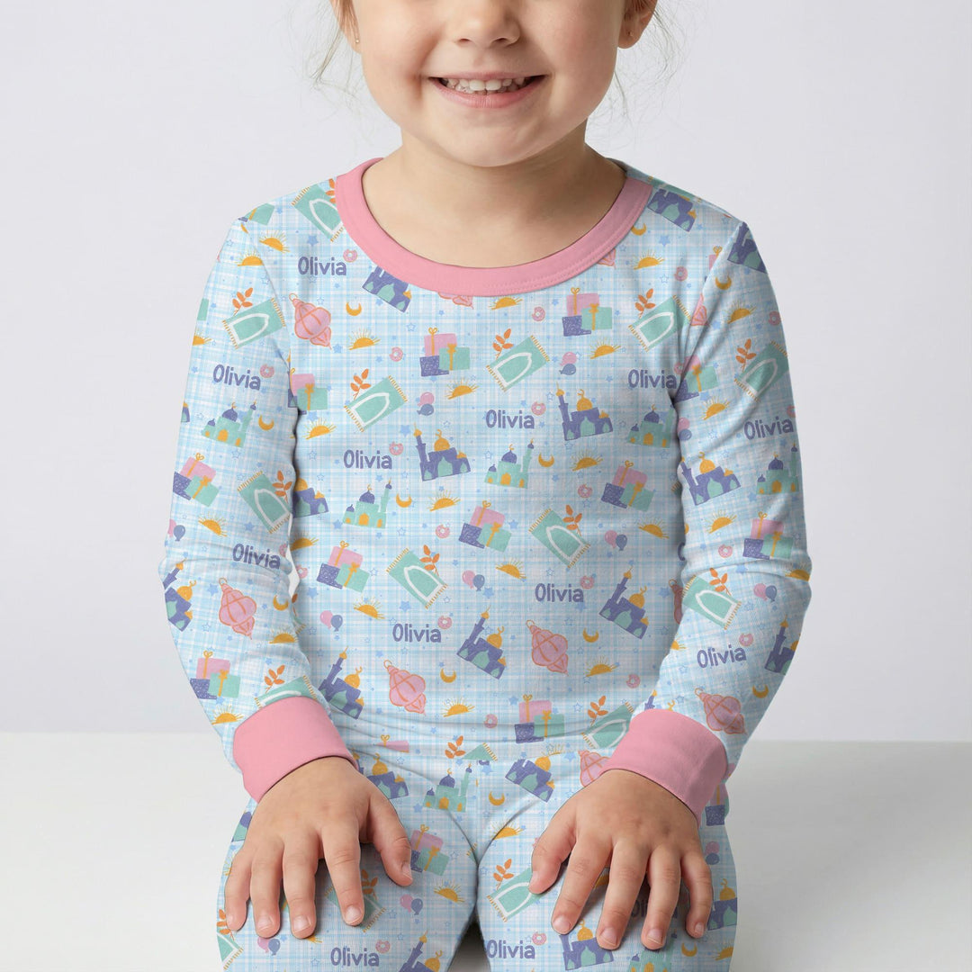 Zweiteiliges Langarm-Pyjama-Set mit Sommerfrüchten