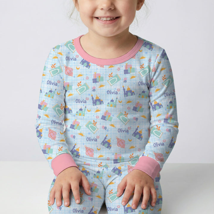 Zweiteiliges Langarm-Pyjama-Set mit Sommerfrüchten