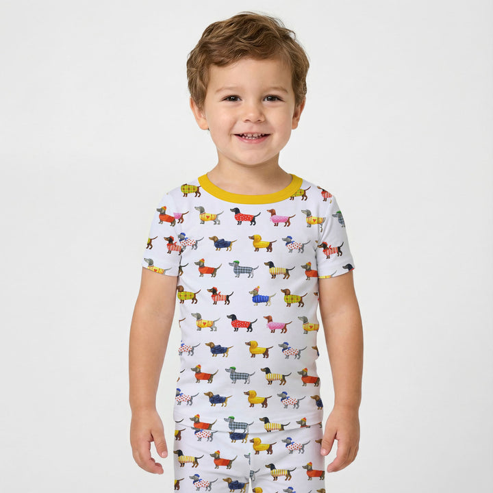 Dachshund Fashion Winnier Two Piece Short Sleeve Pajama Set