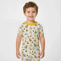 Bear & Friends Yellow Plaid Bamboo Two Piece Short Sleeve Pajama Set