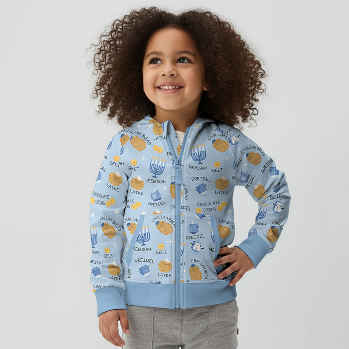 Family Hanukkah Matching Zip Hoodie