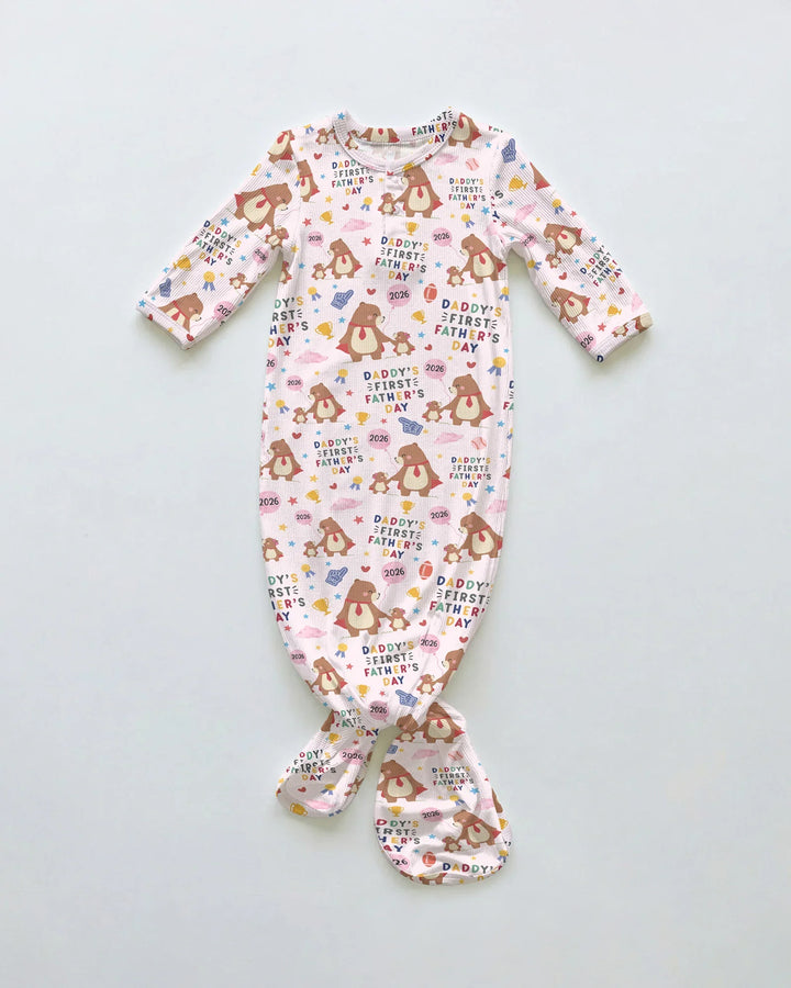 First Father's Day Daddy Bear Family Matching Bamboo Knot Gown