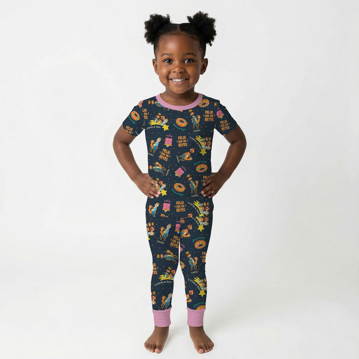 Feliz Dia de Reyes Two Piece Short Sleeve Pajama Set