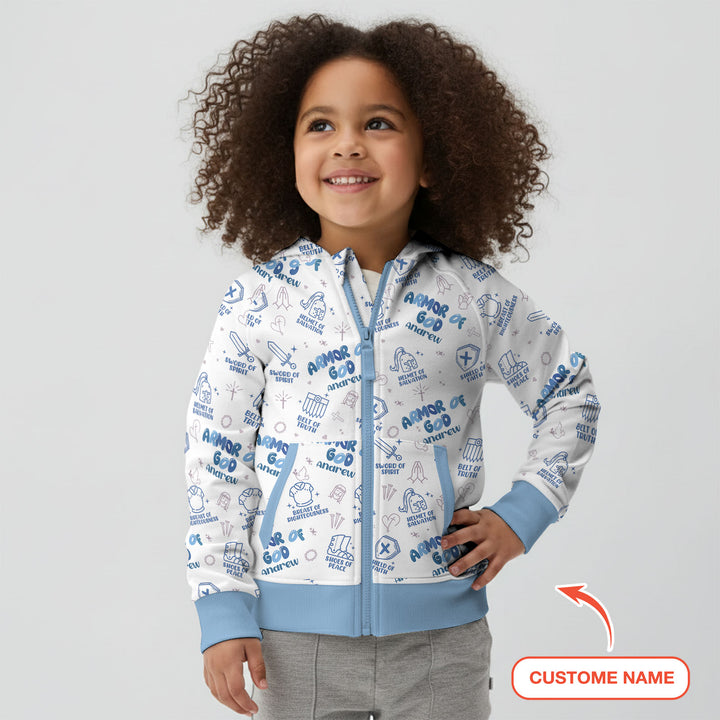 Armor of God Custom Name Zip Hoodie