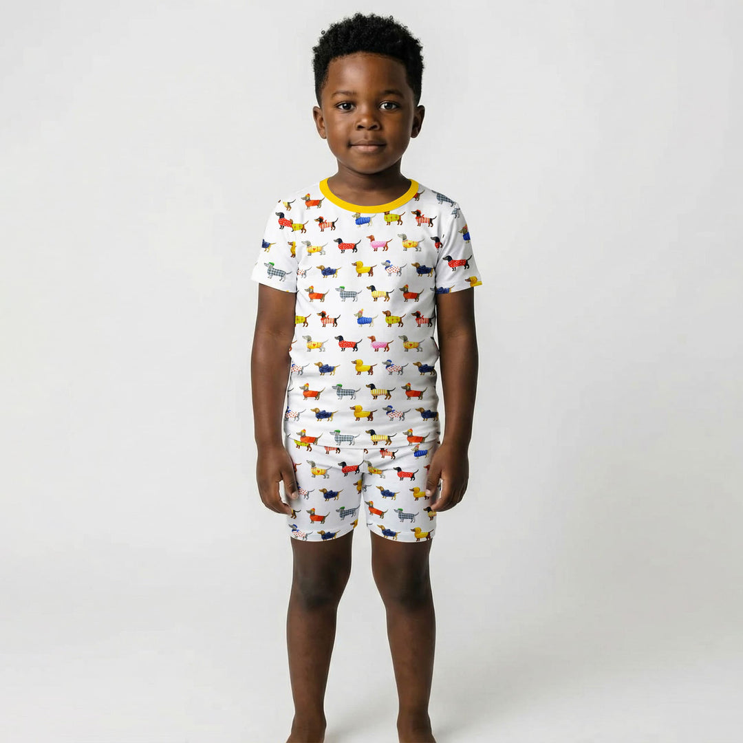 Dachshund Fashion Winnier Short Sleeve Shorts Pajama Set