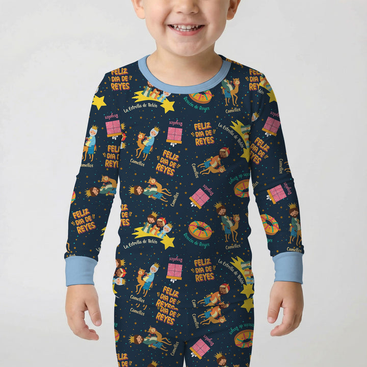 Feliz Dia de Reyes Two Piece Long Sleeve Pajama Set