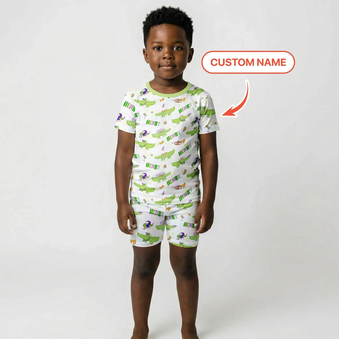 Zweiteiliges Pyjama-Set mit kurzen Ärmeln und Shorts im Sommer-Design