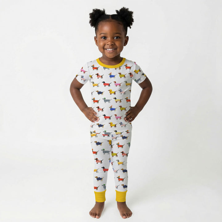 Dachshund Fashion Winnier Two Piece Short Sleeve Pajama Set