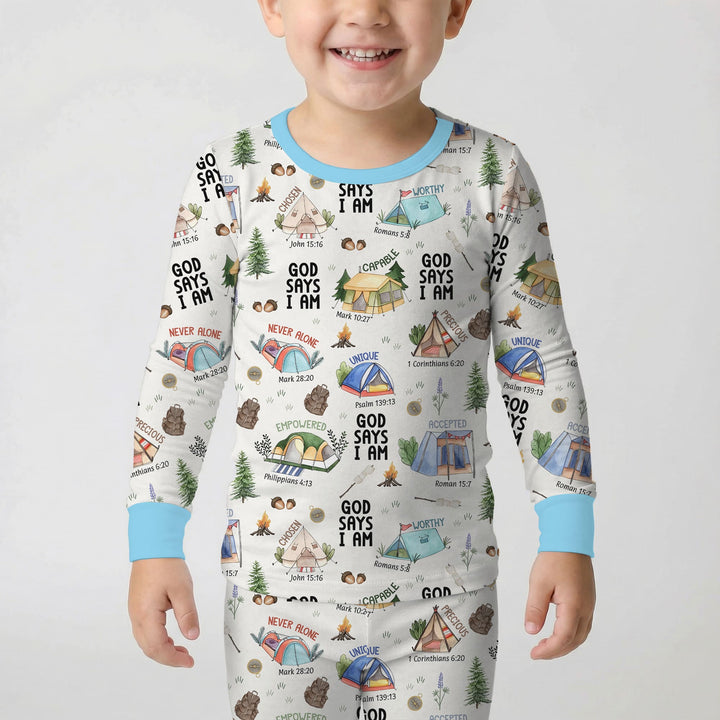 God Says I Am – Adventure Affirmations Two Piece Long Sleeve Pajama Set