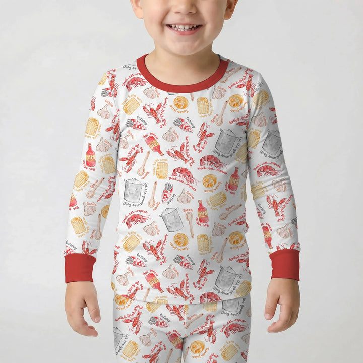 Crawfish Boil Two Piece Long Sleeve Pajama Set