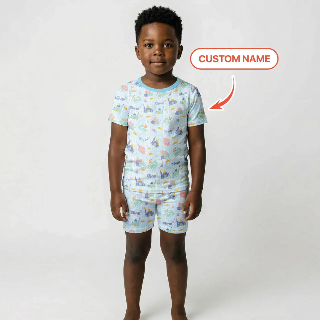 Ramadan and Eid Two Piece Short Sleeve Shorts Pajama Set