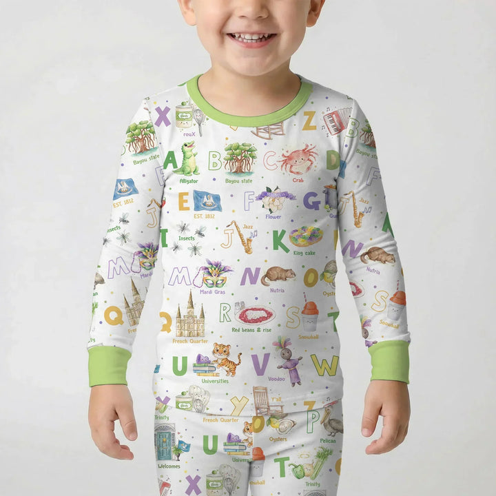 Zweiteiliges Langarm-Pyjama-Set mit Sommerfrüchten