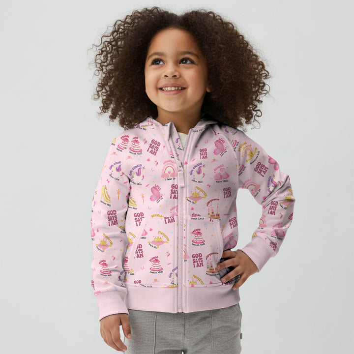 God Says I Am Girl Zip Hoodie