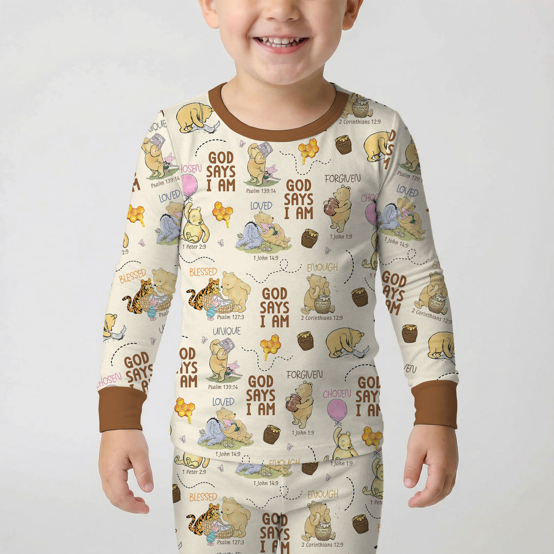 Zweiteiliges Langarm-Pyjama-Set mit Sommerfrüchten