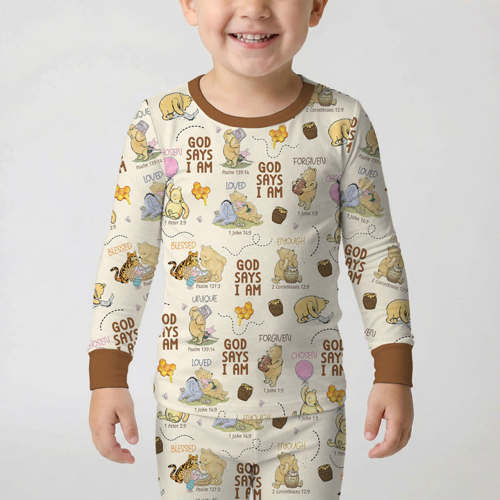 Zweiteiliges Langarm-Pyjama-Set mit Sommerfrüchten