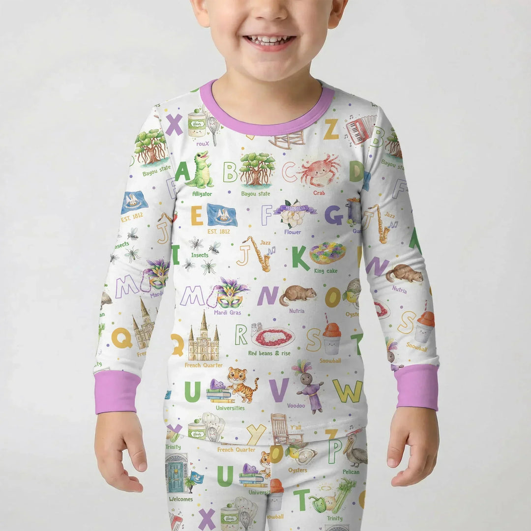 Zweiteiliges Langarm-Pyjama-Set mit Sommerfrüchten