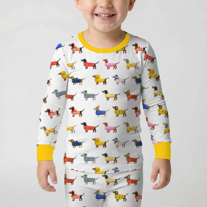 Dachshund Fashion Winnier Two Piece Long Sleeve Pajama Set