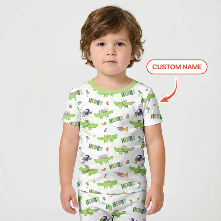 Zweiteiliges Pyjama-Set mit kurzen Ärmeln und Shorts im Sommer-Design